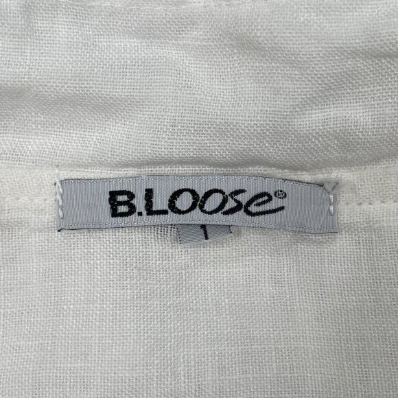 B.Loose Linen Blouse Long Sleeve Coastal Minimalist European Vacation Lagenlook - Picture 2 of 16